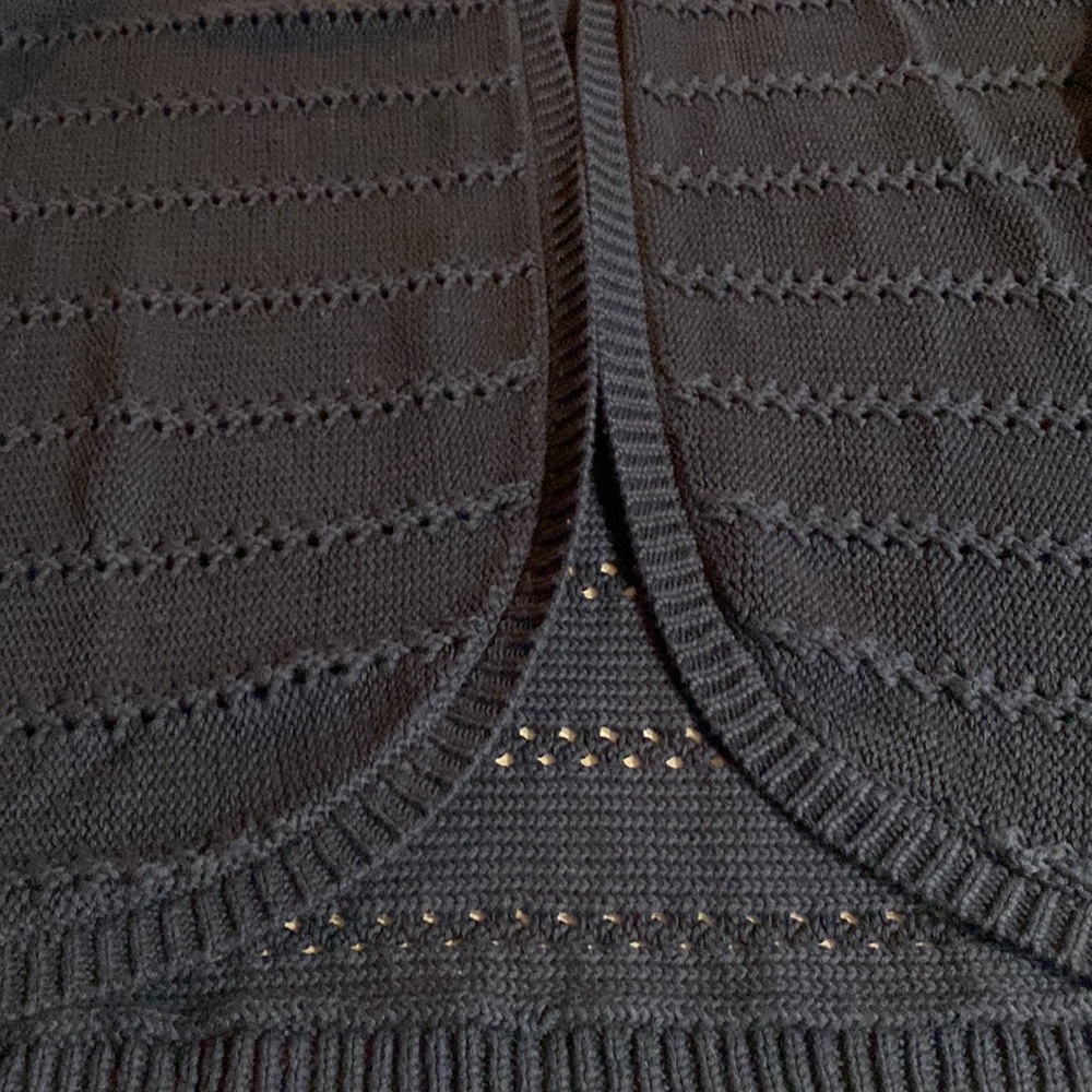 Black Open Front Cardigan Sweater - Picture 7 of 8